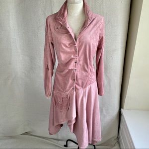 Vegan M Ultrasuede Rocker Snap Front Dress Duster